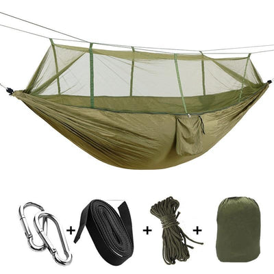 Hammock with Mosquito Bug Net - Camping, Portable, Outdoor HomeQuill Green