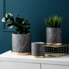 HomeQuill™ Black Marble Ceramic Flowerpot