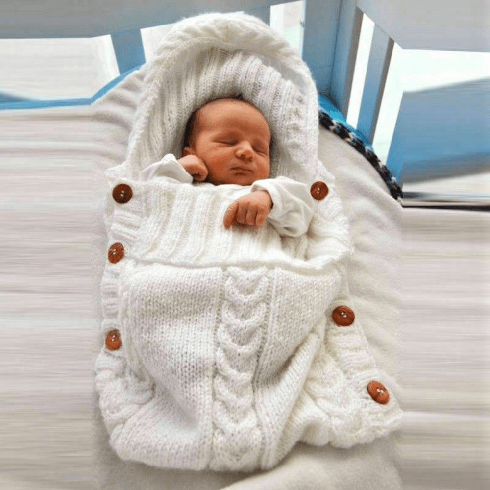 MiniFits™ Knitted Crochet Baby Sleeping Bag BlueRove 