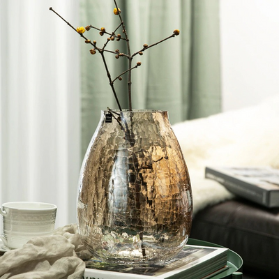HomeQuill™ Luxury Glazed Ice Flower Glass Vase