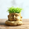 HomeQuill™ Wooden Face Vase
