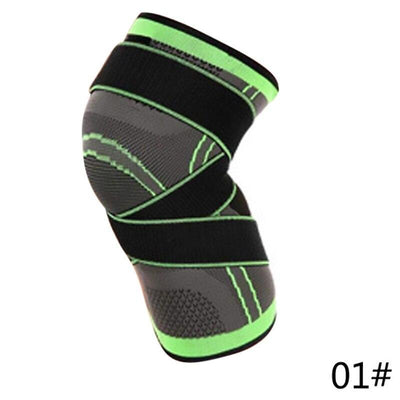 Knee Compression Sleeve Brace Support for Running, Arthritis, Crossfit HomeQuill Green With Strap S