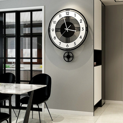HomeQuill™ Modern Pendulum Quartz Wall Clock