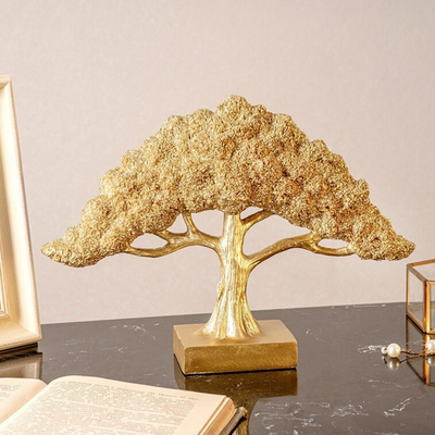 HomeQuill™ Golden Money Tree Statue