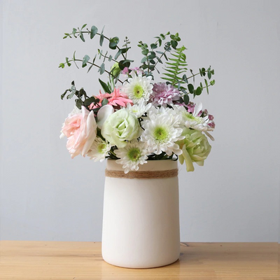 HomeQuill™ Boho White Vase