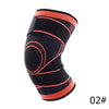 Knee Compression Sleeve Brace Support for Running, Arthritis, Crossfit HomeQuill Orange With Strap S