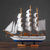 HomeQuill™ Mediterranean Style Wooden Sailboat Model