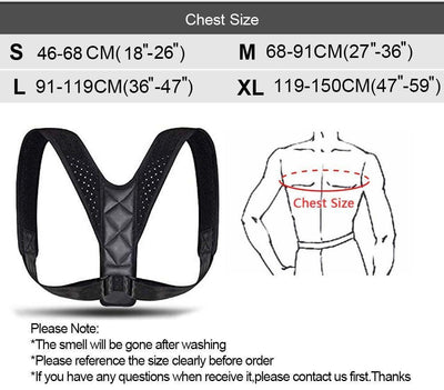 Posture Corrector Adjustable Back Brace Straightener Shoulder Support HomeQuill