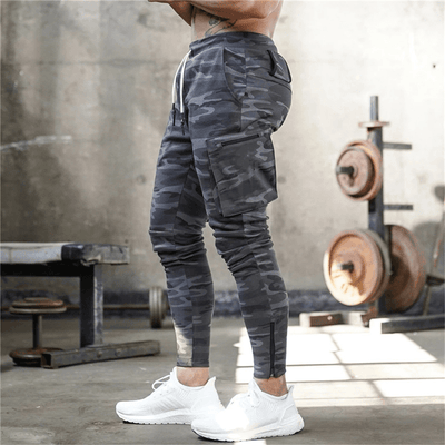FlexCo™ Fitted Men’s Casual Sweatpants BlueRove M Gray Camo