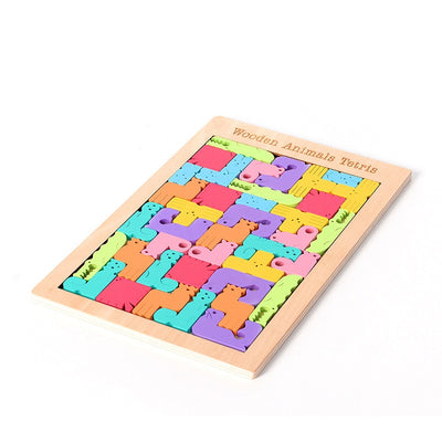 MiniCraft™ Kids' Wooden Animal Tetris