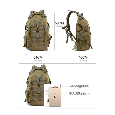 LegionCo™ 40L Premium Army MOLLE Tactical Backpack BlueRove
