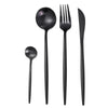 Dara Flatware Stainless Steel Set HomeQuill Black 4 sets (16 pieces)