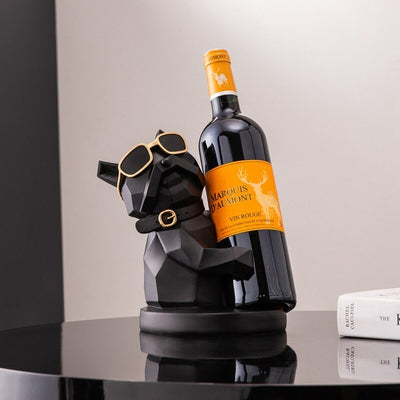 HomeQuill™ Modern Geometric French Bulldog Wine Holder