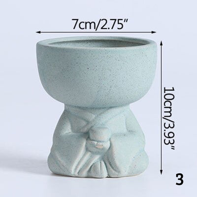 DenQuill™ Pastel Mini Buddha Succulent Pots