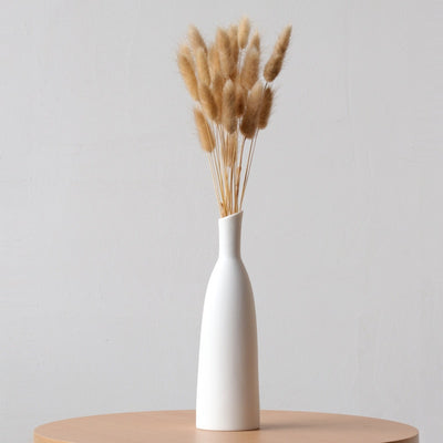 HomeQuill™ Minimalistic White Ceramic Vase