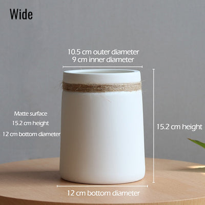 HomeQuill™ Boho White Vase