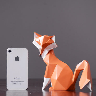 HomeQuill™ Mini Geometric Fox Figurine