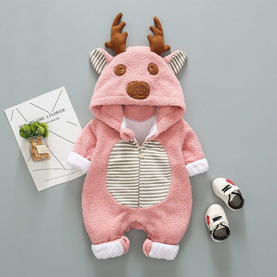 BlueRove™ Baby Reindeer Romper BlueRove Pink 6M