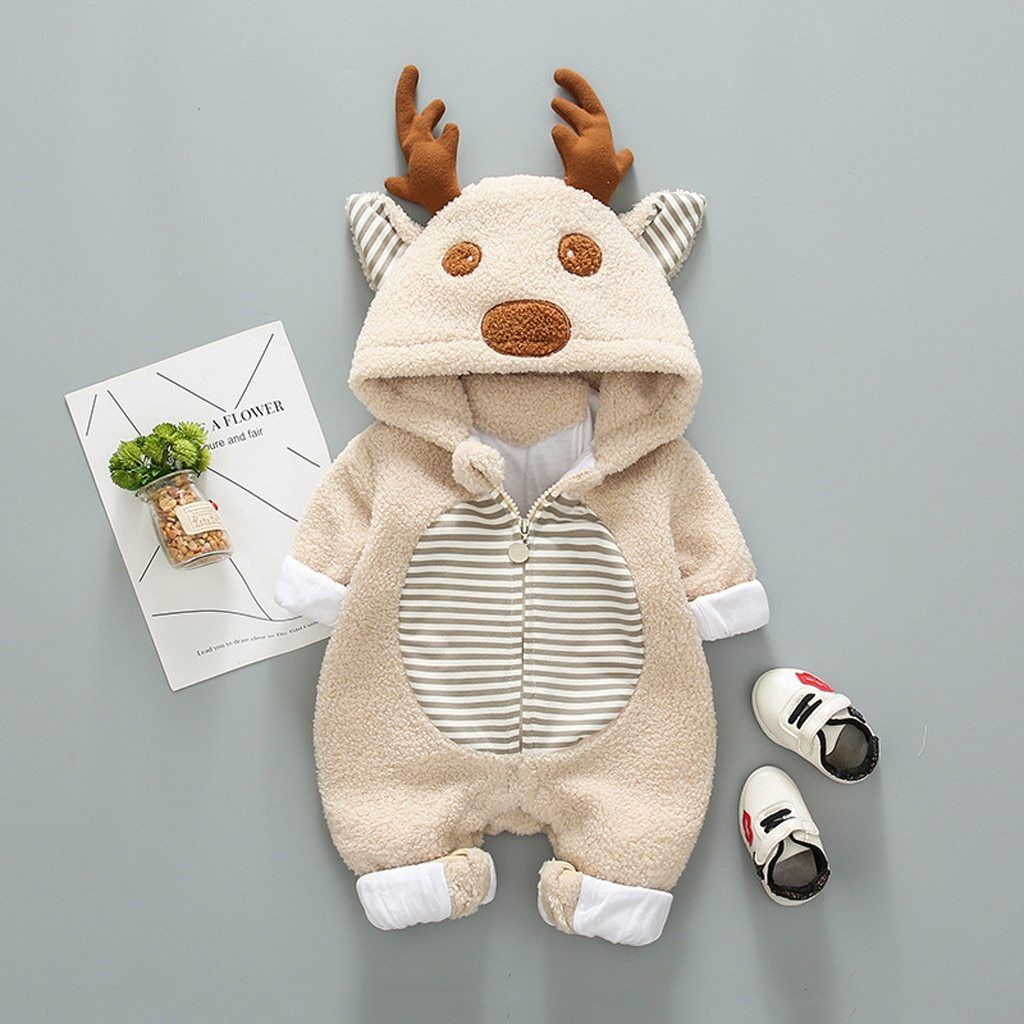 BlueRove™ Baby Reindeer Romper BlueRove Khaki 6M 