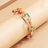 FashionChic™ Color-Spotted Gold Chain Necklace & Bracelet