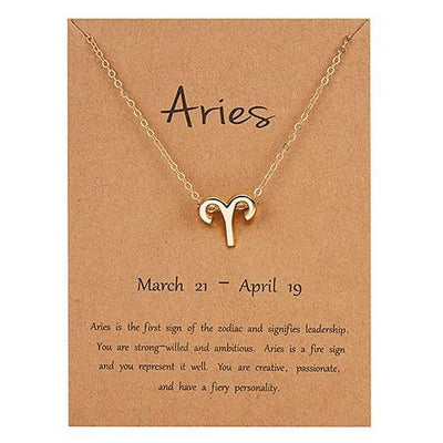 Gold Zodiac Necklace for Women HomeQuill Aries