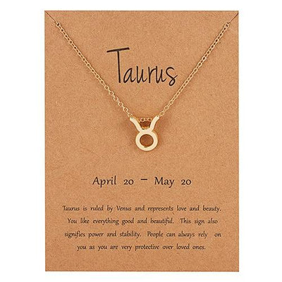 Gold Zodiac Necklace for Women HomeQuill Taurus