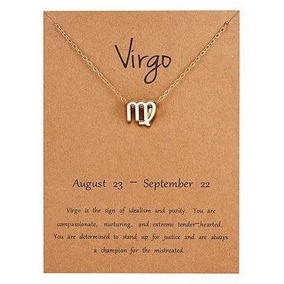 Gold Zodiac Necklace for Women HomeQuill Virgo