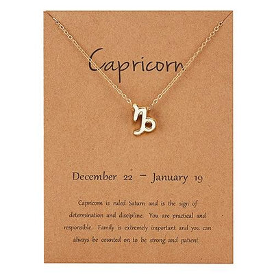 Gold Zodiac Necklace for Women HomeQuill Capricorn