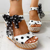 Polka-Dotted Ecstasy Wedge Sandals